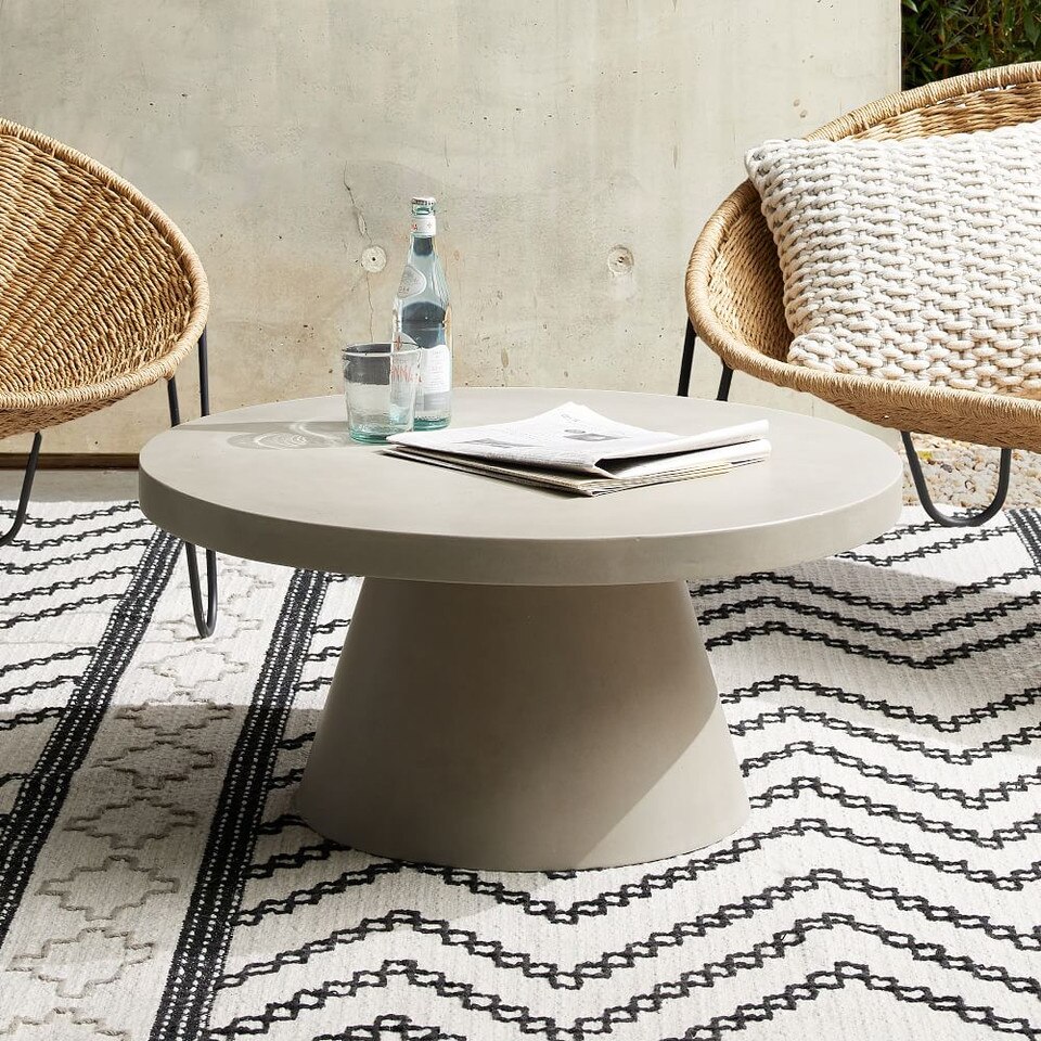 Pedestal Outdoor Coffee Table West Elm UK